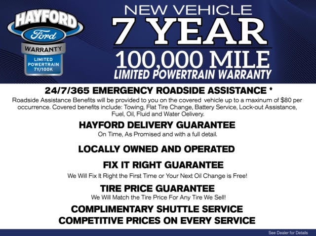 Hayford Ford Warranty | New Vehicle Limited Powertrain 7Y/100K